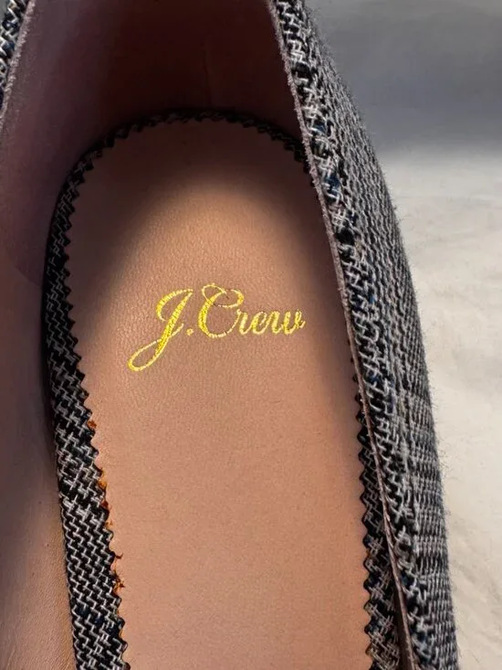 J.Crew Celia Embellished Plaid Block Heel Pumps – Glen Plaid | Size 8.5 - MF0298 - Picture 2 of 5